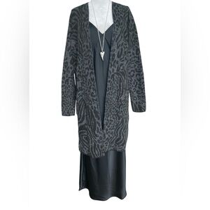 Stitch Fix Grey Leopard Open Front Cardigan S